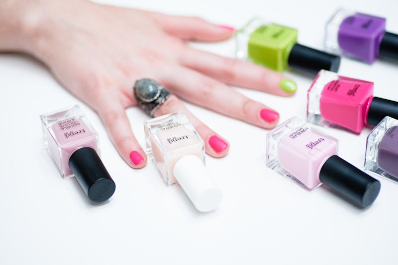 Colourful nail polish collection