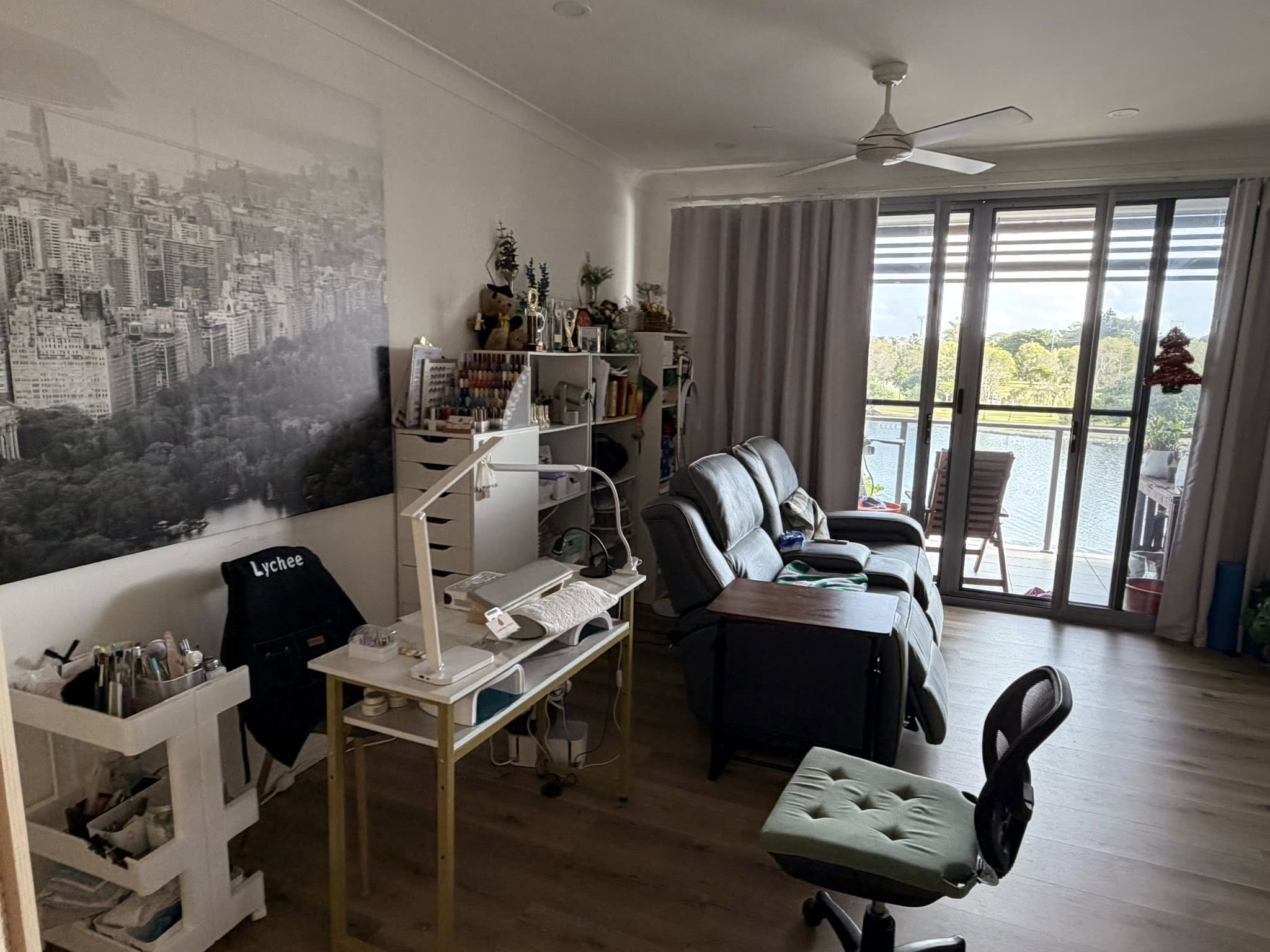 Lychee's home studio with lake view